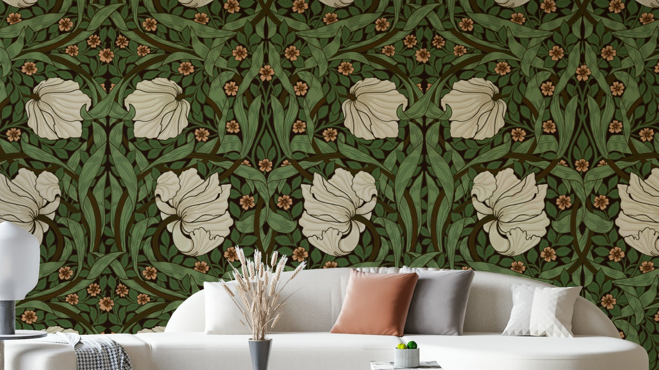 Pimpernel wallpaper by William Morris

