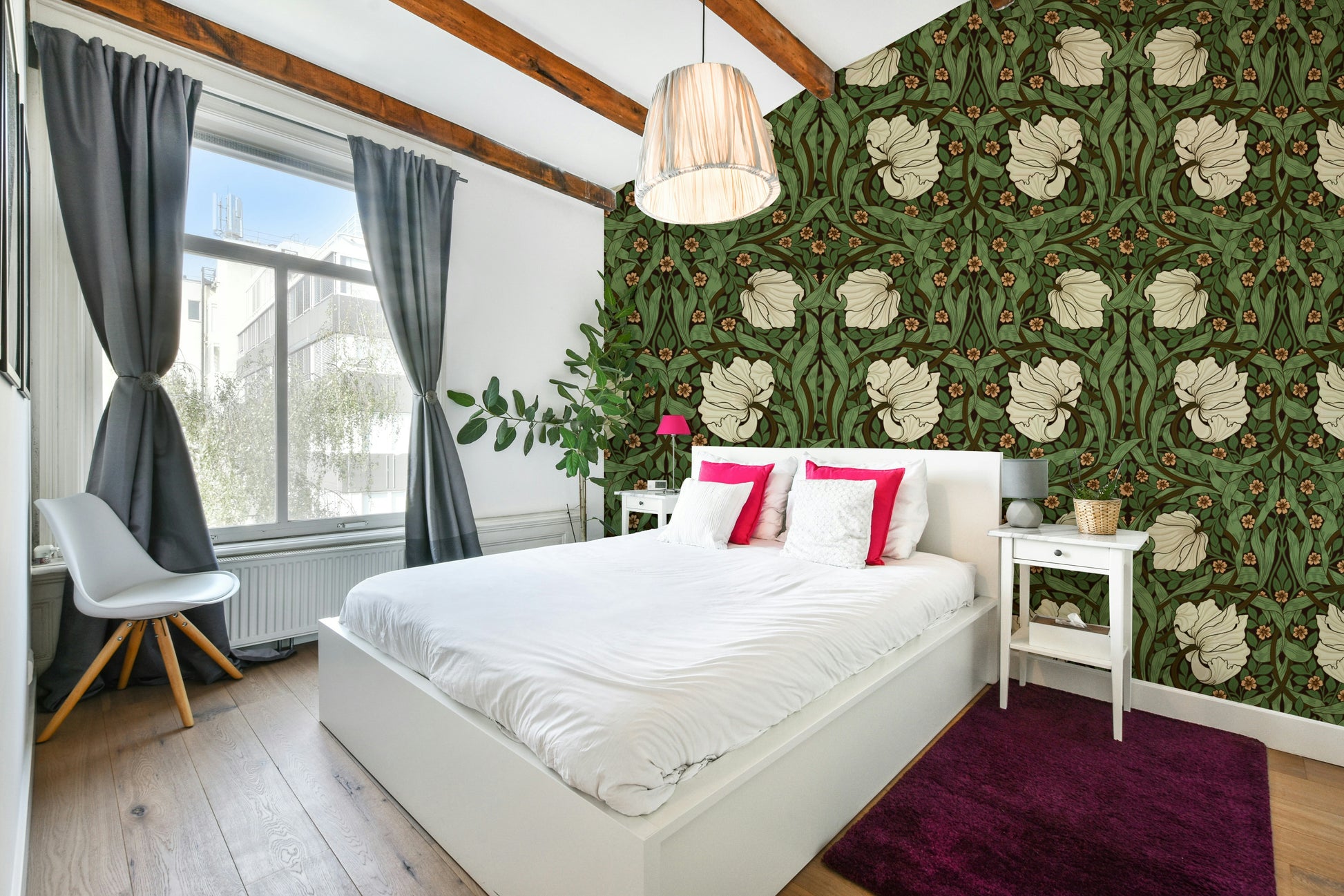 Handcrafted floral wallpaper design

