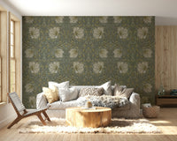 Traditional botanical wallpaper design

