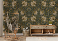 Traditional botanical wallpaper design

