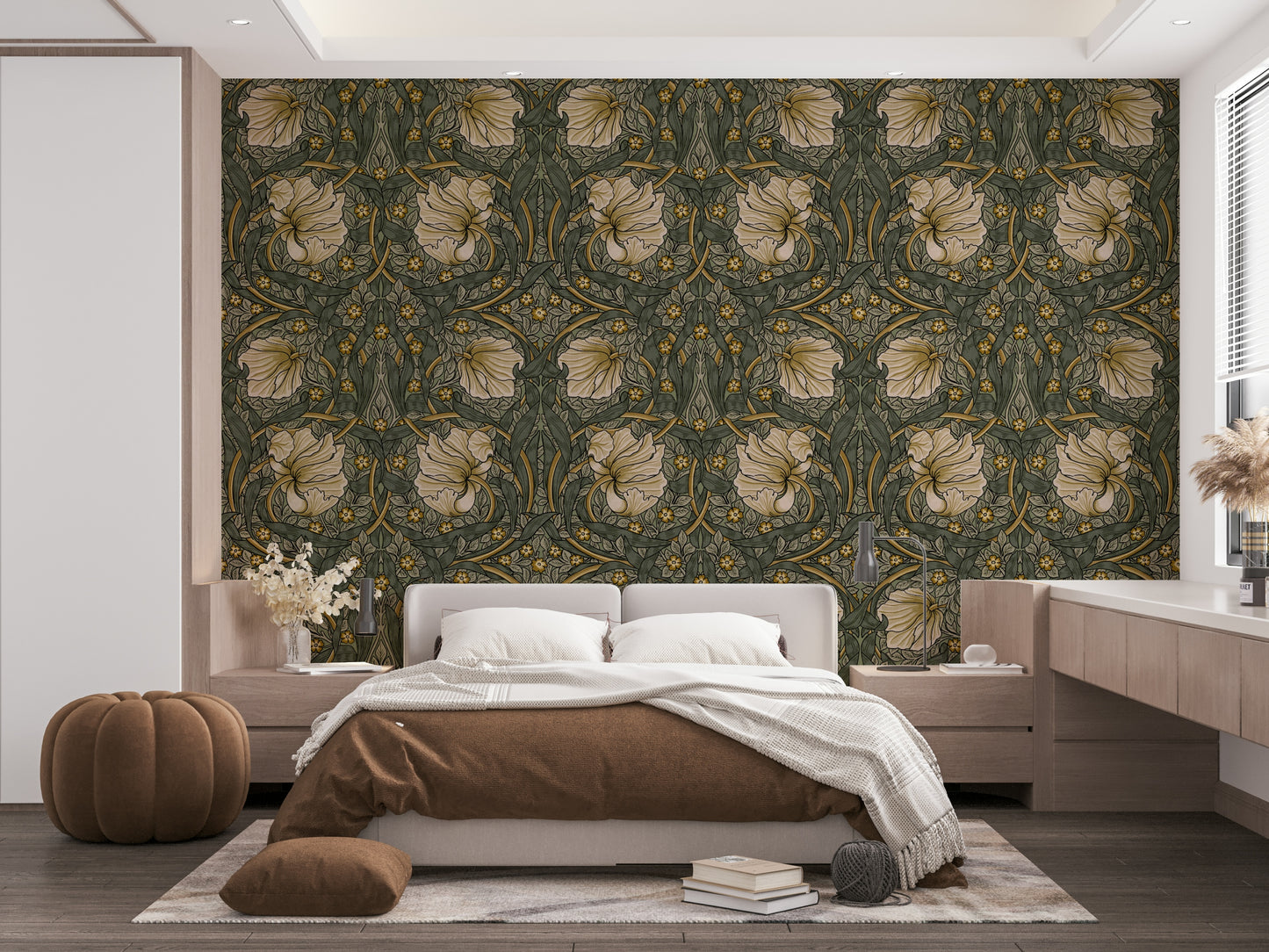 Elegant floral wallpaper for living rooms

