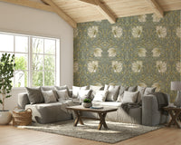 Pimpernel wallpaper with earthy tones


