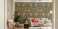 Traditional botanical wallpaper design

