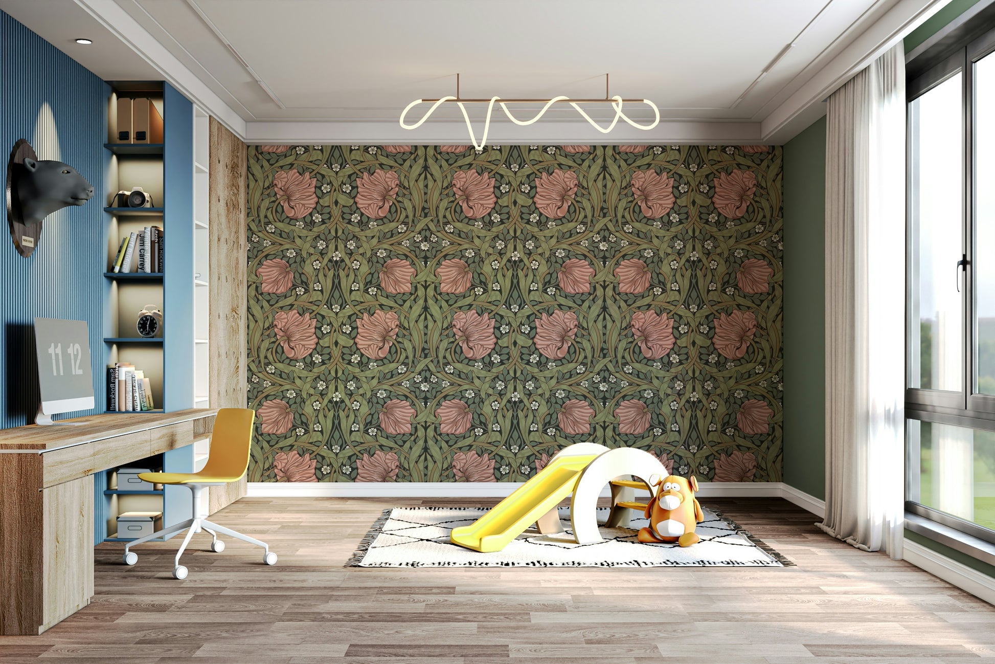Handcrafted William Morris wallpaper

