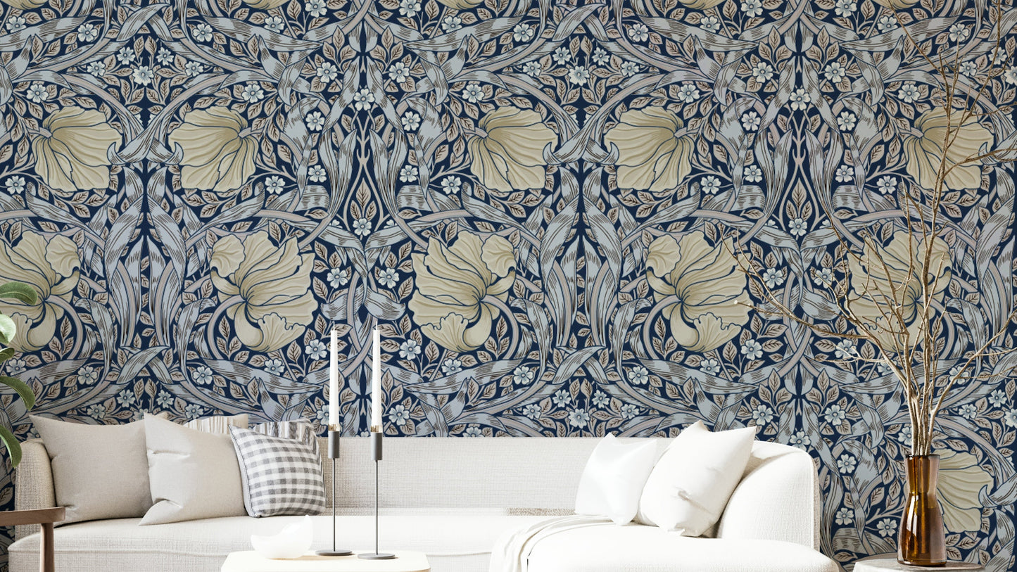 Victorian floral wallpaper design

