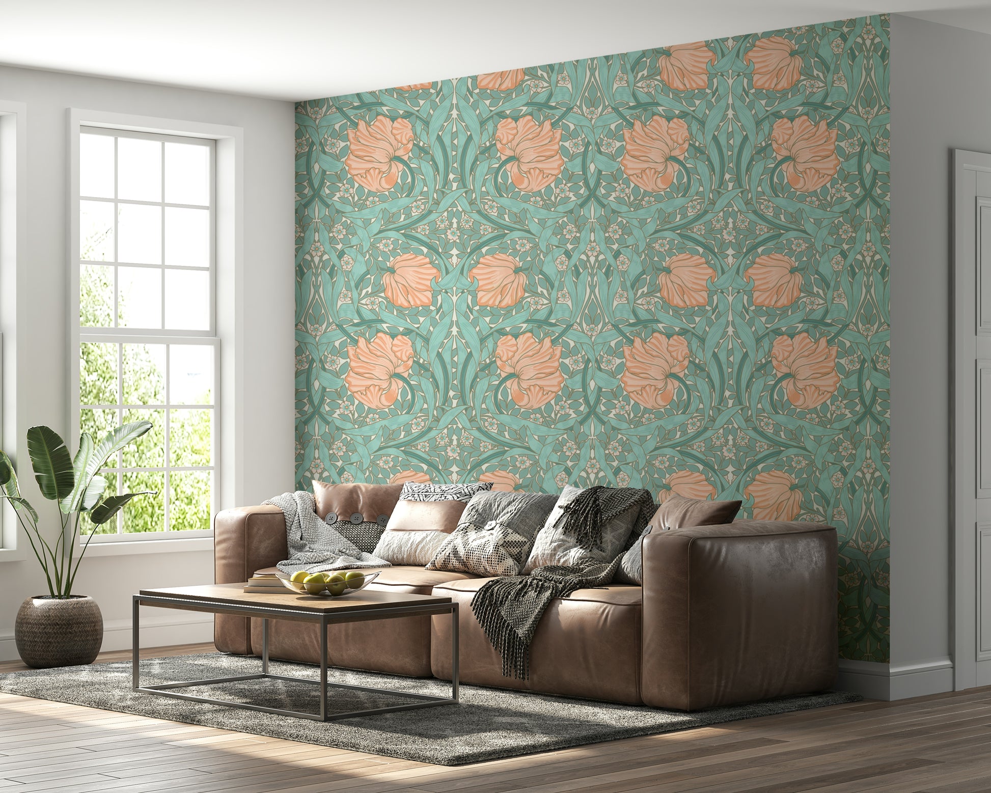Detailed botanical pattern wallpaper

