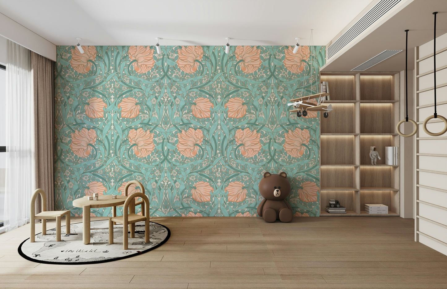 Pimpernel wallpaper with intricate flowers

