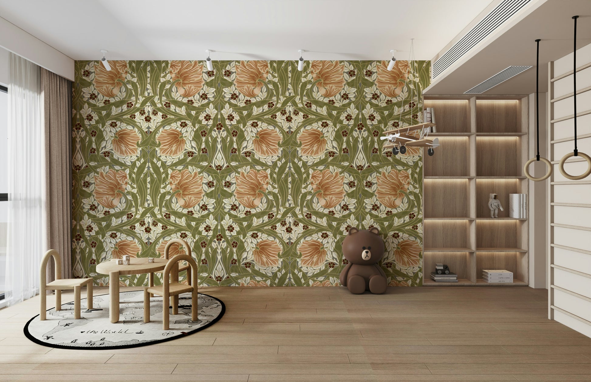 Handcrafted William Morris wallpaper

