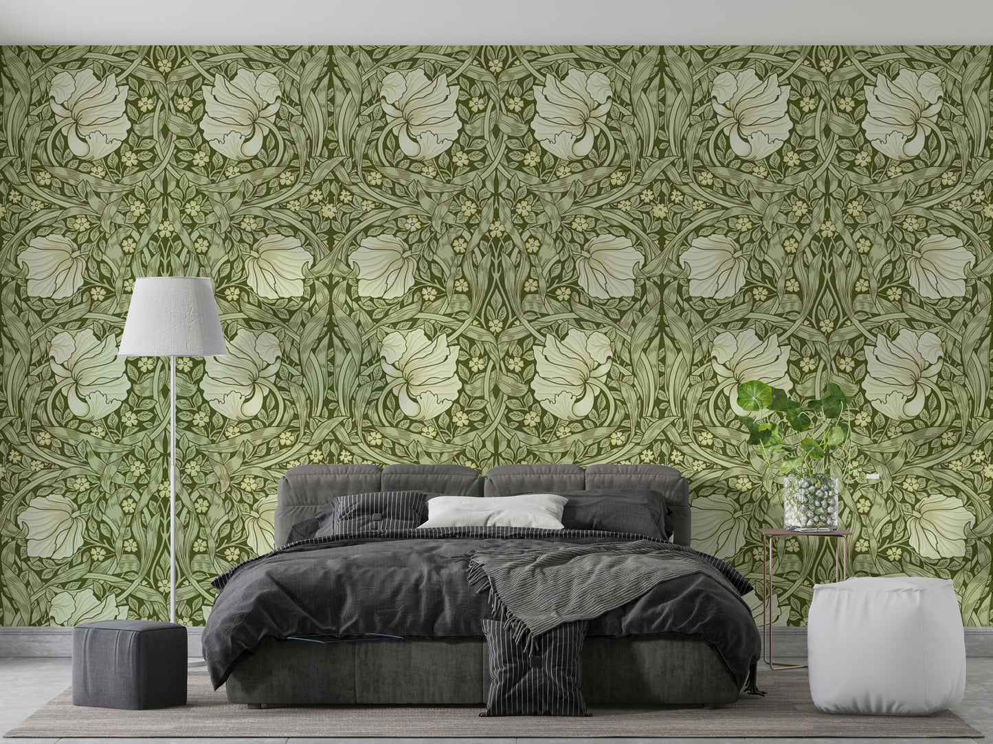 Traditional botanical wallpaper design

