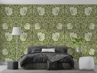 Traditional botanical wallpaper design

