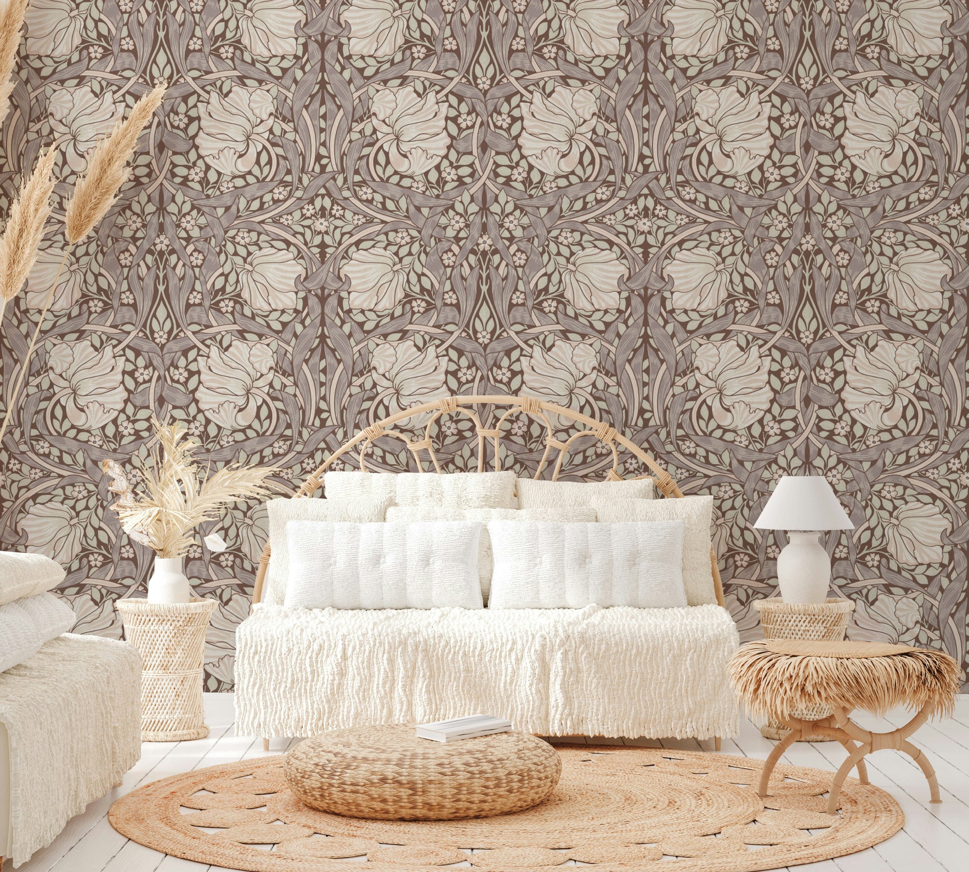 Victorian floral wallpaper design

