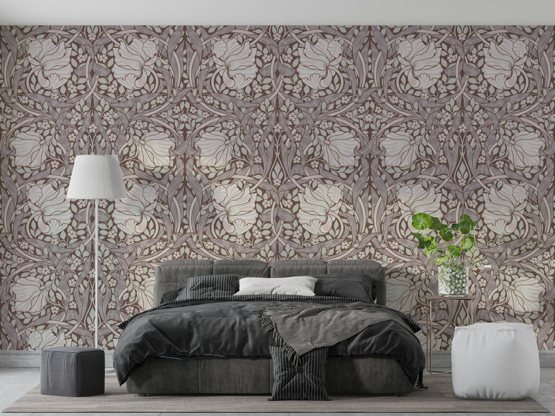 Elegant floral wallpaper for living rooms

