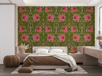 Soft floral wallpaper with pimpernel pattern

