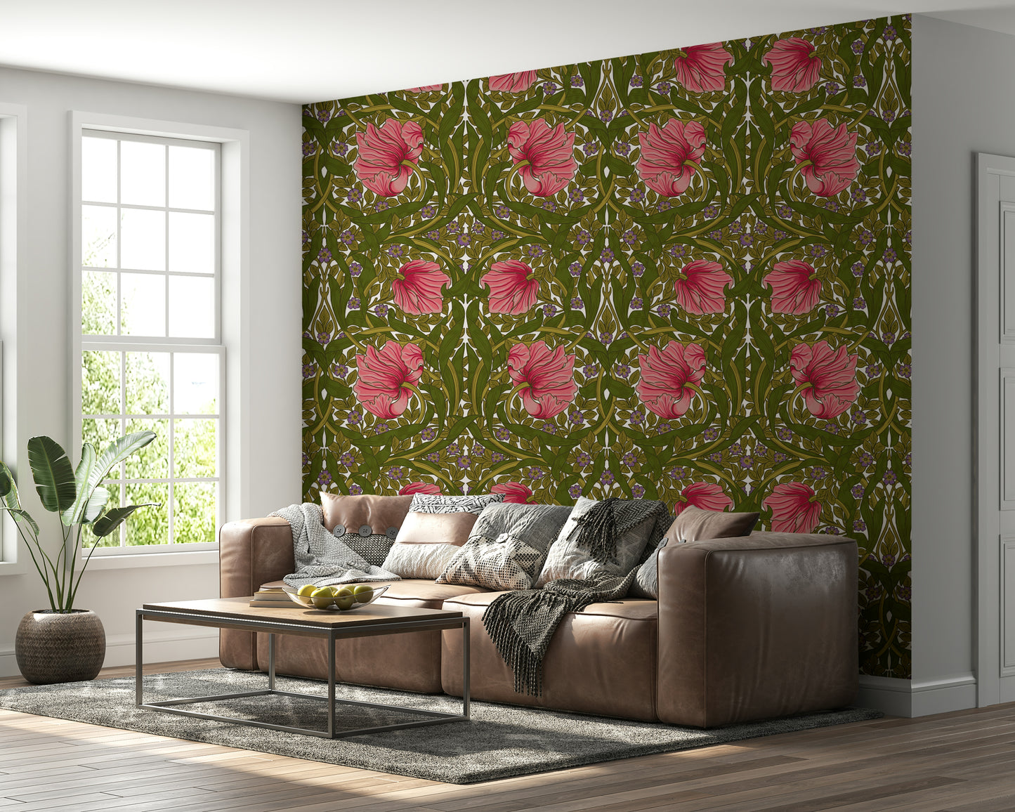 Peel and stick pimpernel wallpaper for traditional decor

