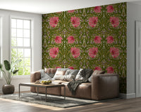 Peel and stick pimpernel wallpaper for traditional decor

