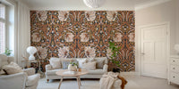 Classic William Morris floral design in earthy tones

