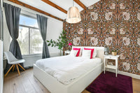 Intricate floral mural with lush greenery

