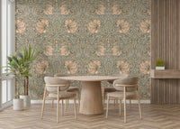Timeless vintage-inspired William Morris floral wallpaper

