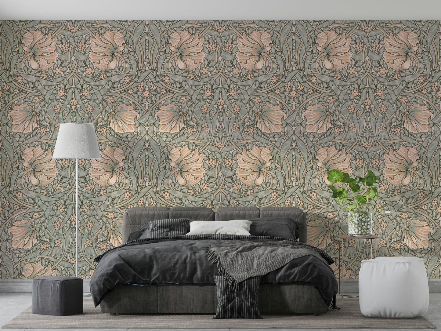 Detailed pimpernel wallpaper for feature walls

