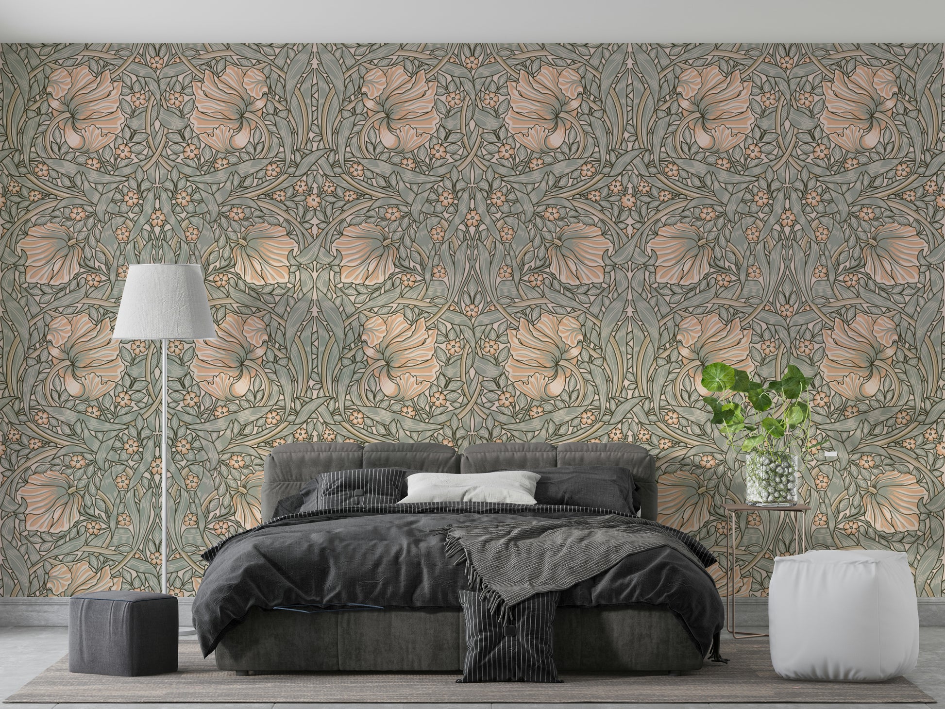 Detailed pimpernel wallpaper for feature walls

