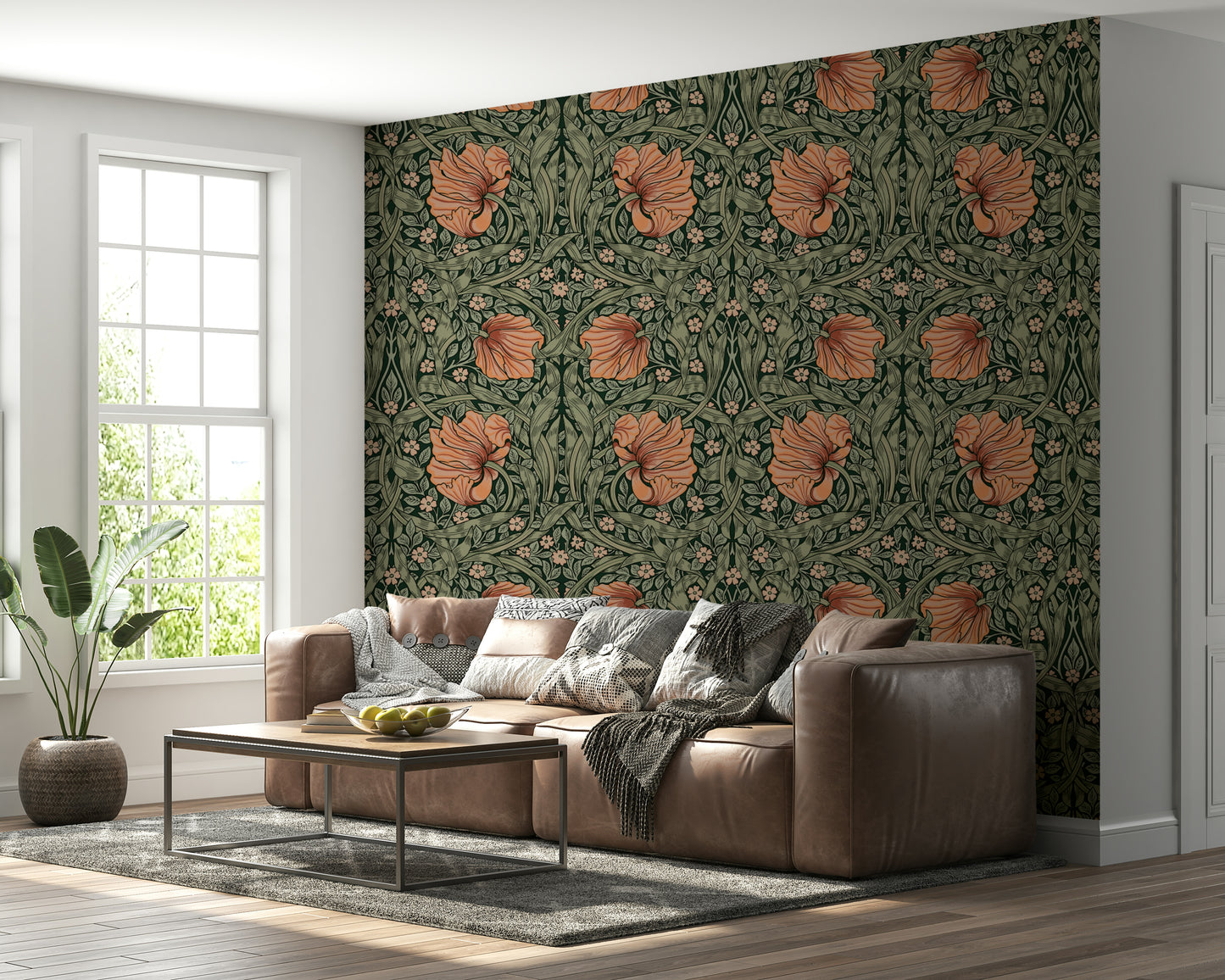 Traditional British design floral wallpaper

