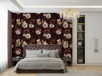 Mystical floral wallpaper featuring soft roses

