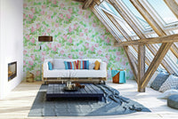 Gentle pink rose design for feature walls

