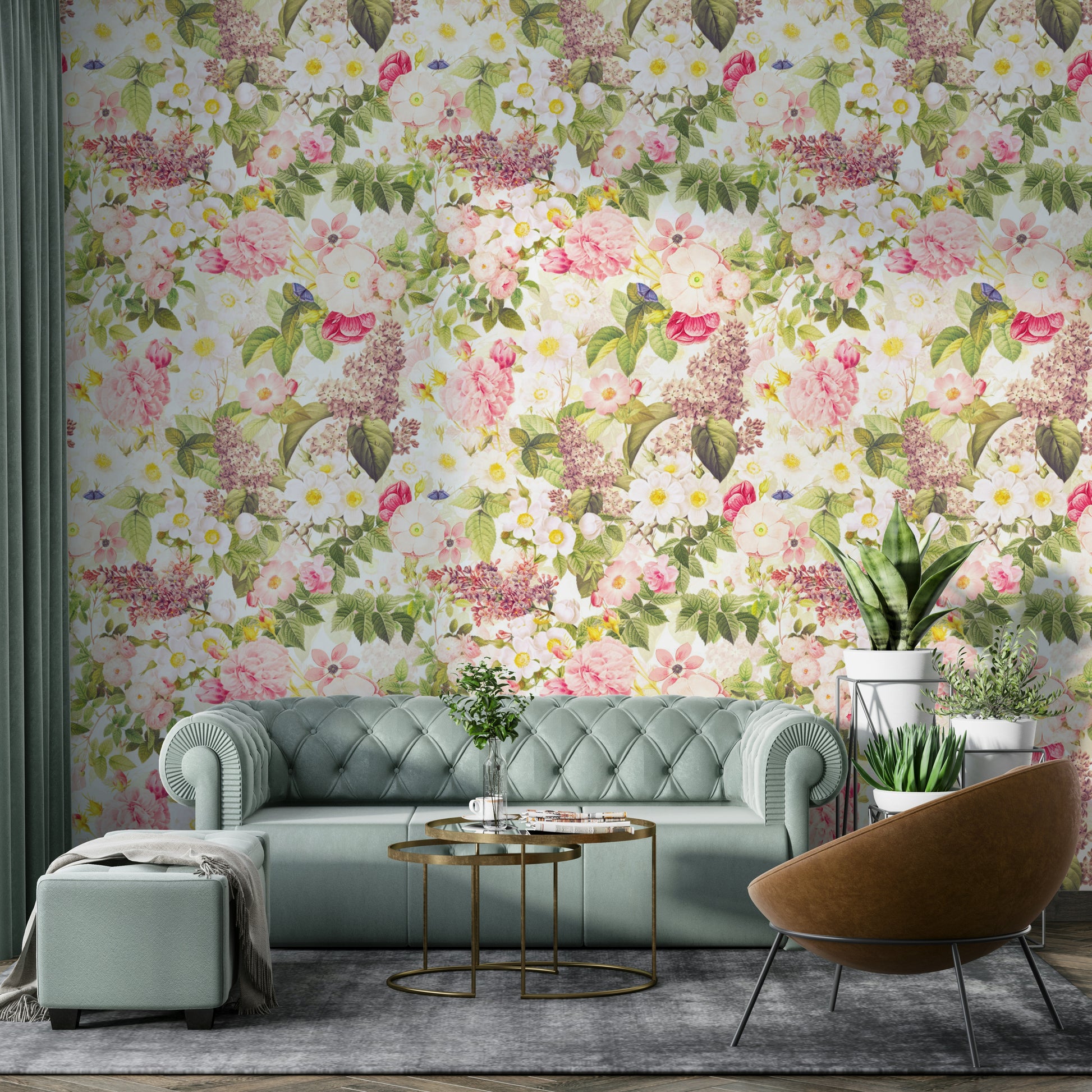 Vintage-inspired wallpaper for garden lovers

