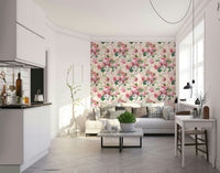 Watercolor roses wall mural bringing a light, romantic vibe to any room.

