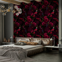 Sophisticated dark floral design in Midnight Bloom 1 wallpaper


