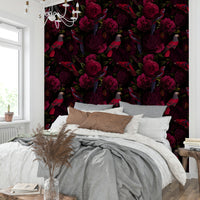 Floral Midnight Bloom wallpaper with dark tones for refined spaces

