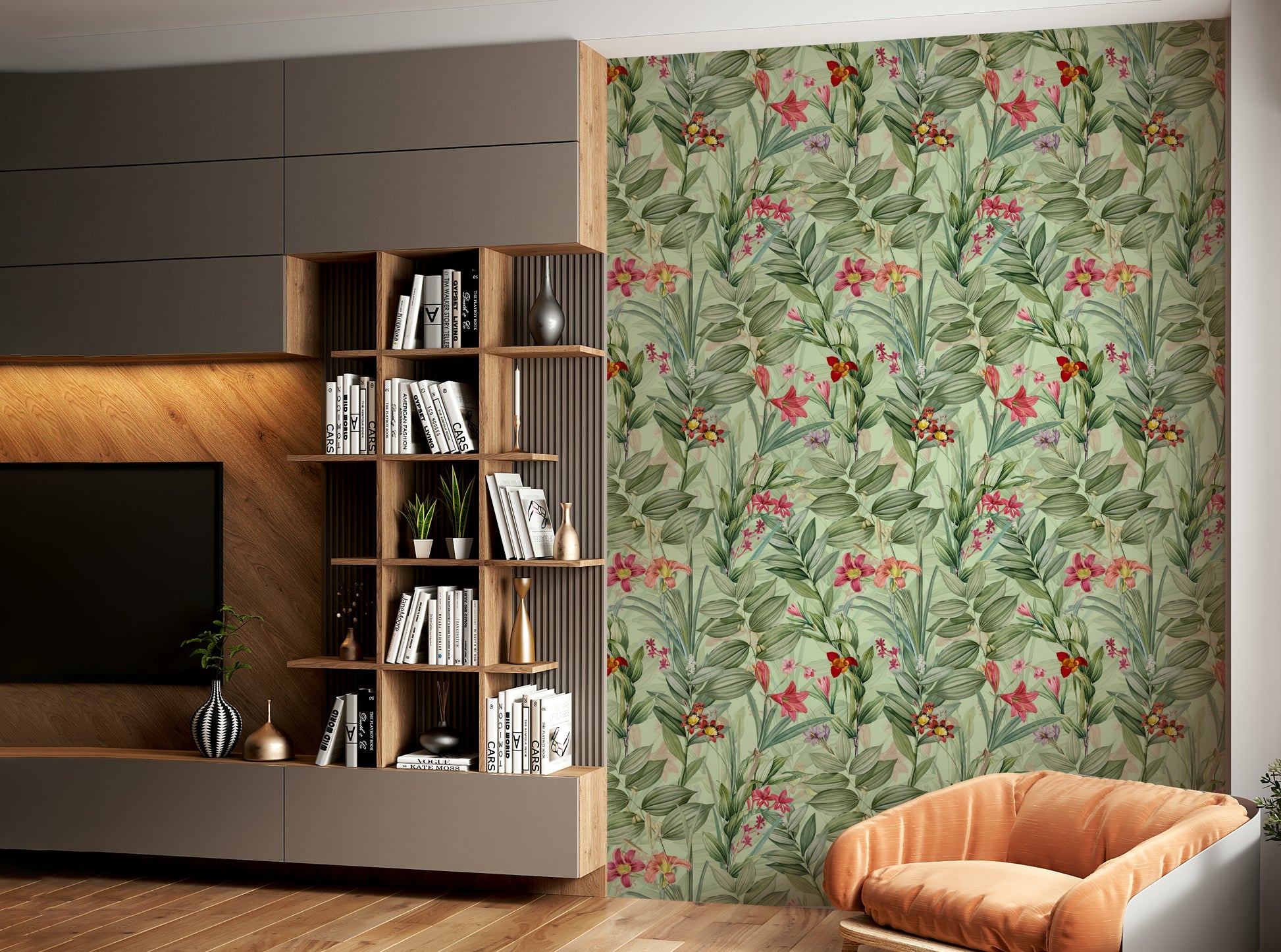 Soft floral and greenery patterns for a calming, organic room feel

