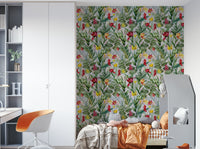 Bold, vibrant floral wallpaper bringing nature’s energy indoors

