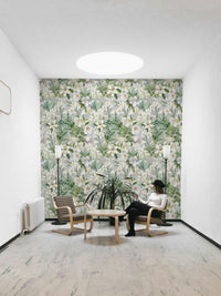 Elegant floral wallpaper bringing tranquility and calm to a room.

