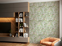 Botanical Dreamscape wallpaper featuring intricate greenery and flowers.

