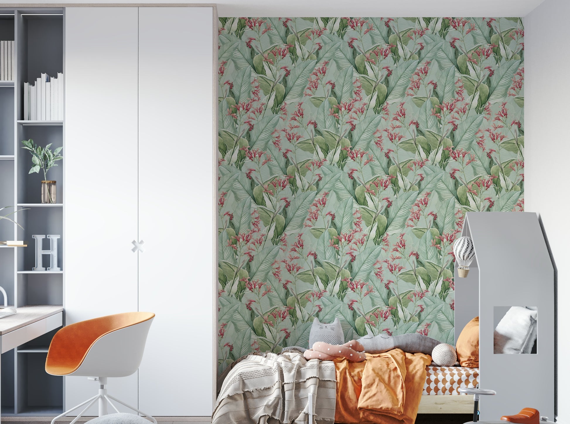 Lush tropical wallpaper mural bringing nature into your space.

