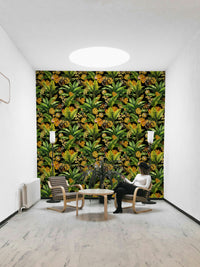 Exotic wallpaper featuring monkeys and vibrant tropical elements.

