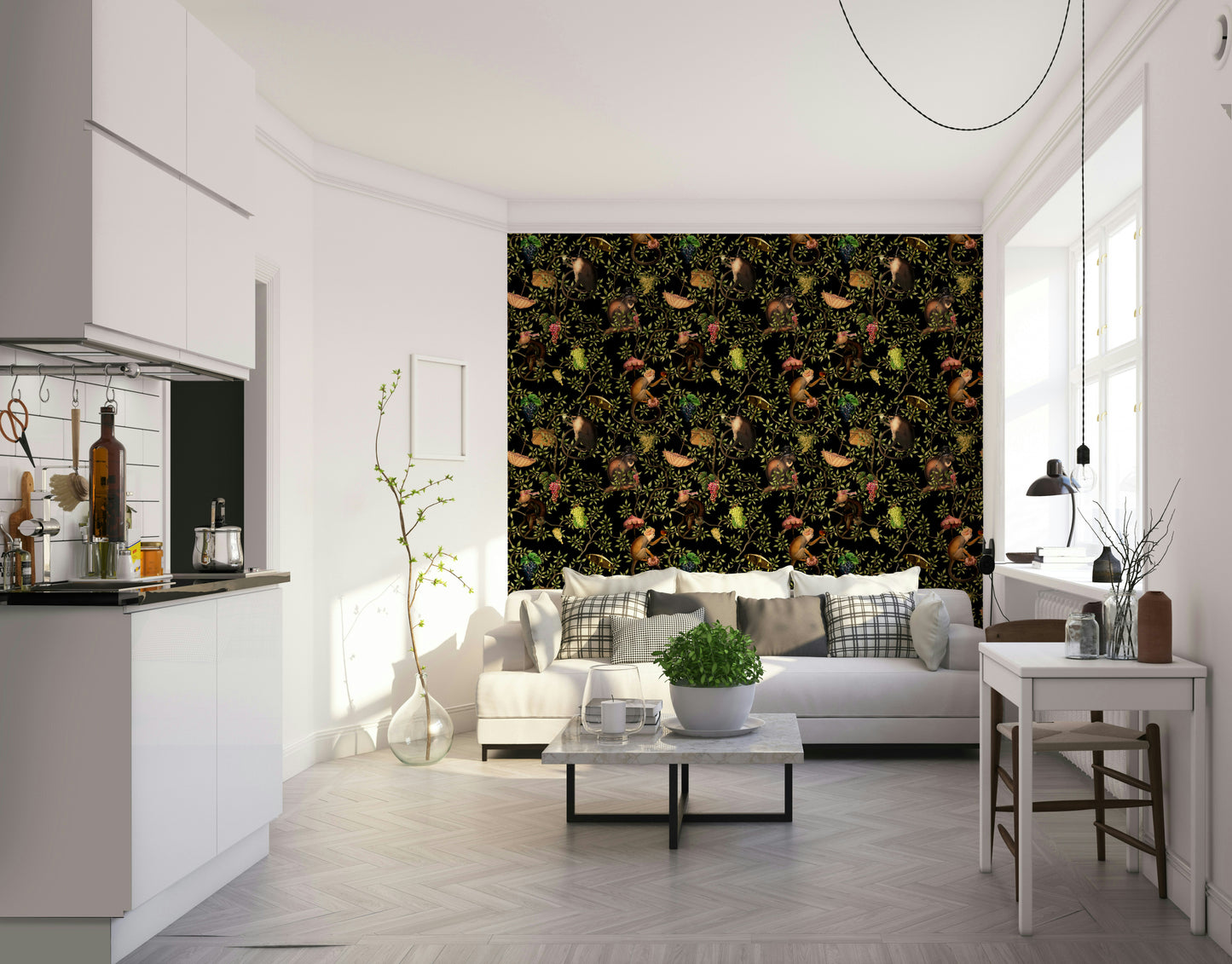 Monkeys & Vines wallpaper bringing jungle fun and color to any room.


