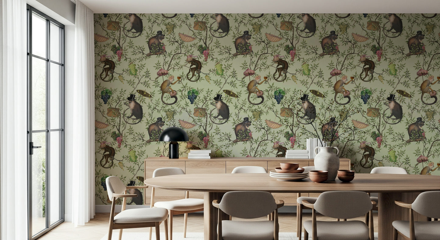 A Primate's Afternoon Tea Wallpaper⁠