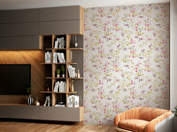 Vintage Rose Garden 4 Wallpaper with soft pink and blue florals.

