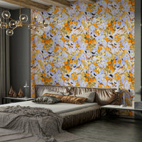 Citrus Serenade Wallpaper with watercolor lemons and oranges.

