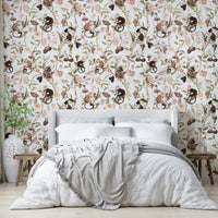 Chinoiserie-style mural with tea party elements and cheeky monkeys.

