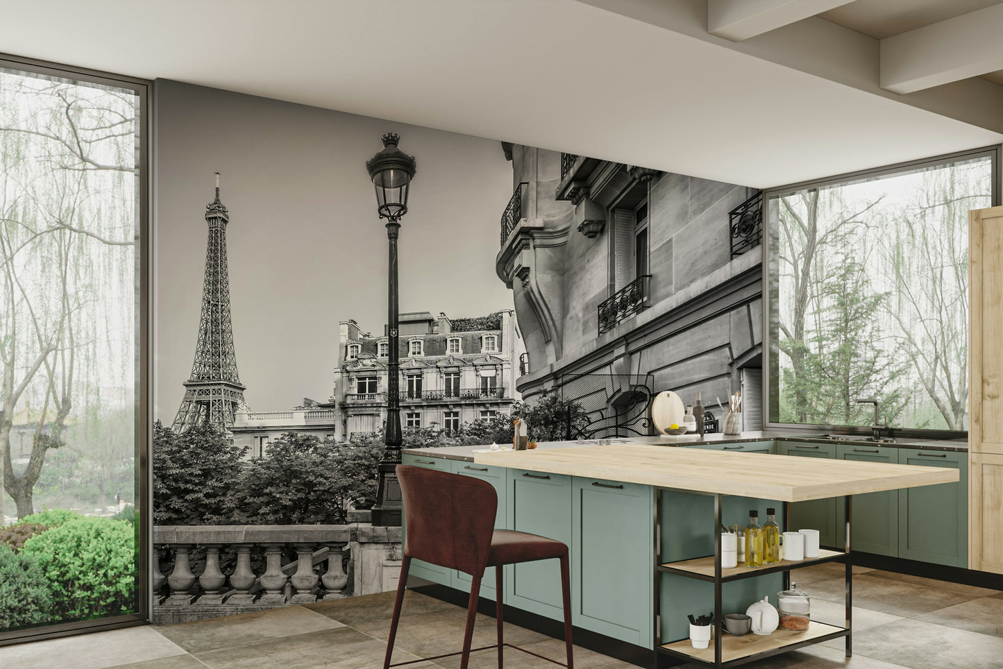 Parisian Charm | monochrome Wall Mural
