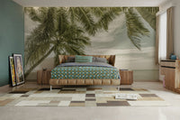 Coastal Florida mural wallpaper in soft beach tones

