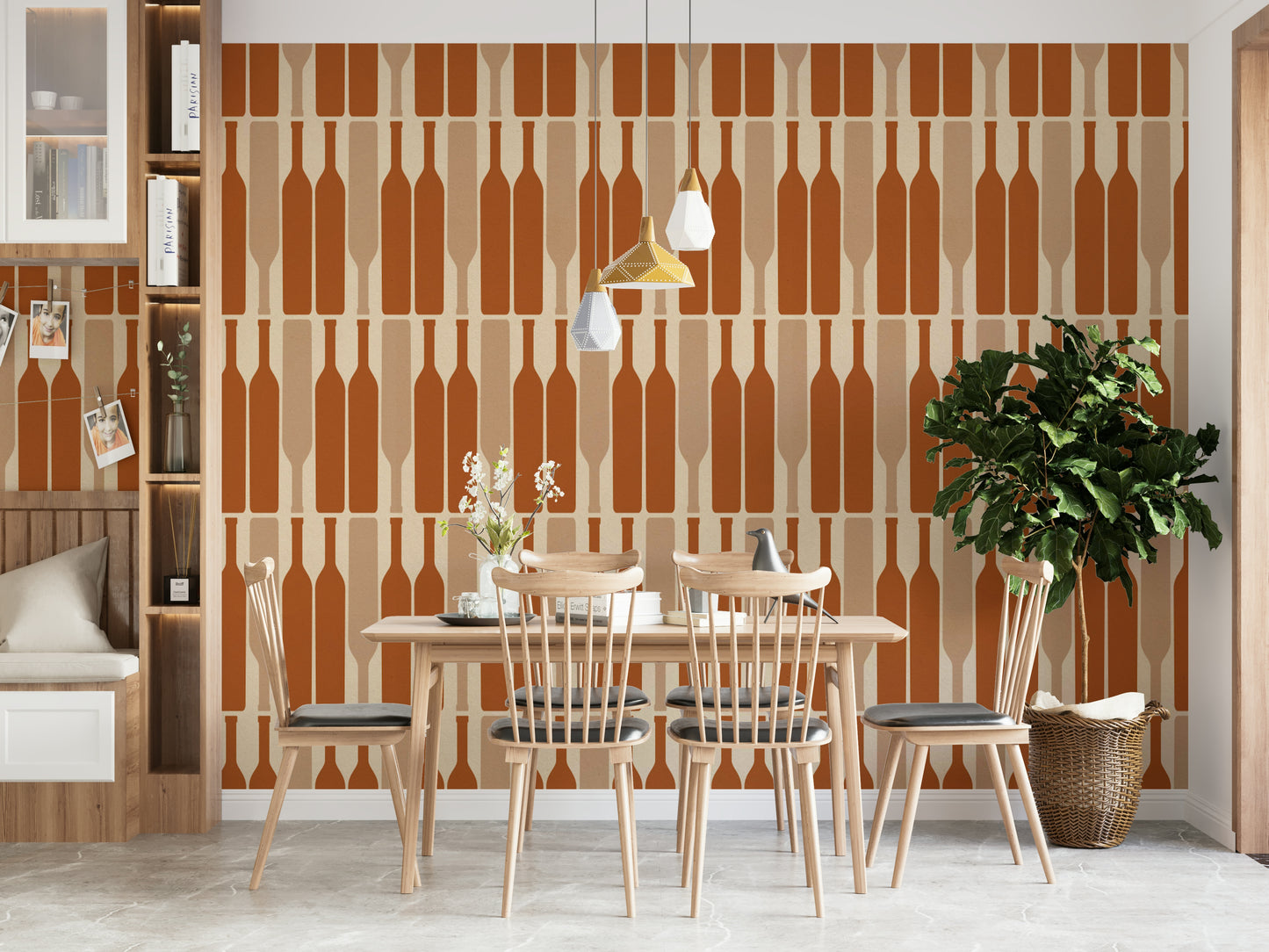 Elegant modern geometric wallpaper for sophisticated spaces.

