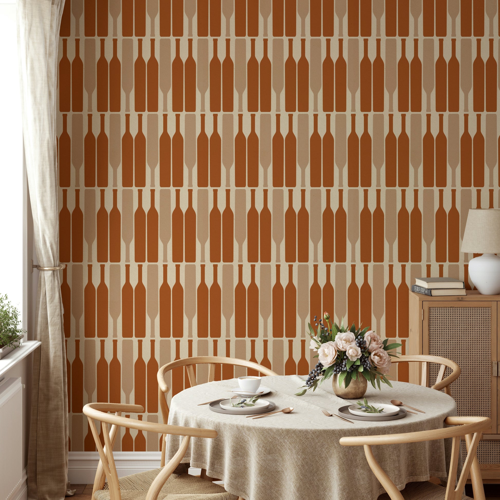 Stylish geometric wallpaper for upscale room decor.

