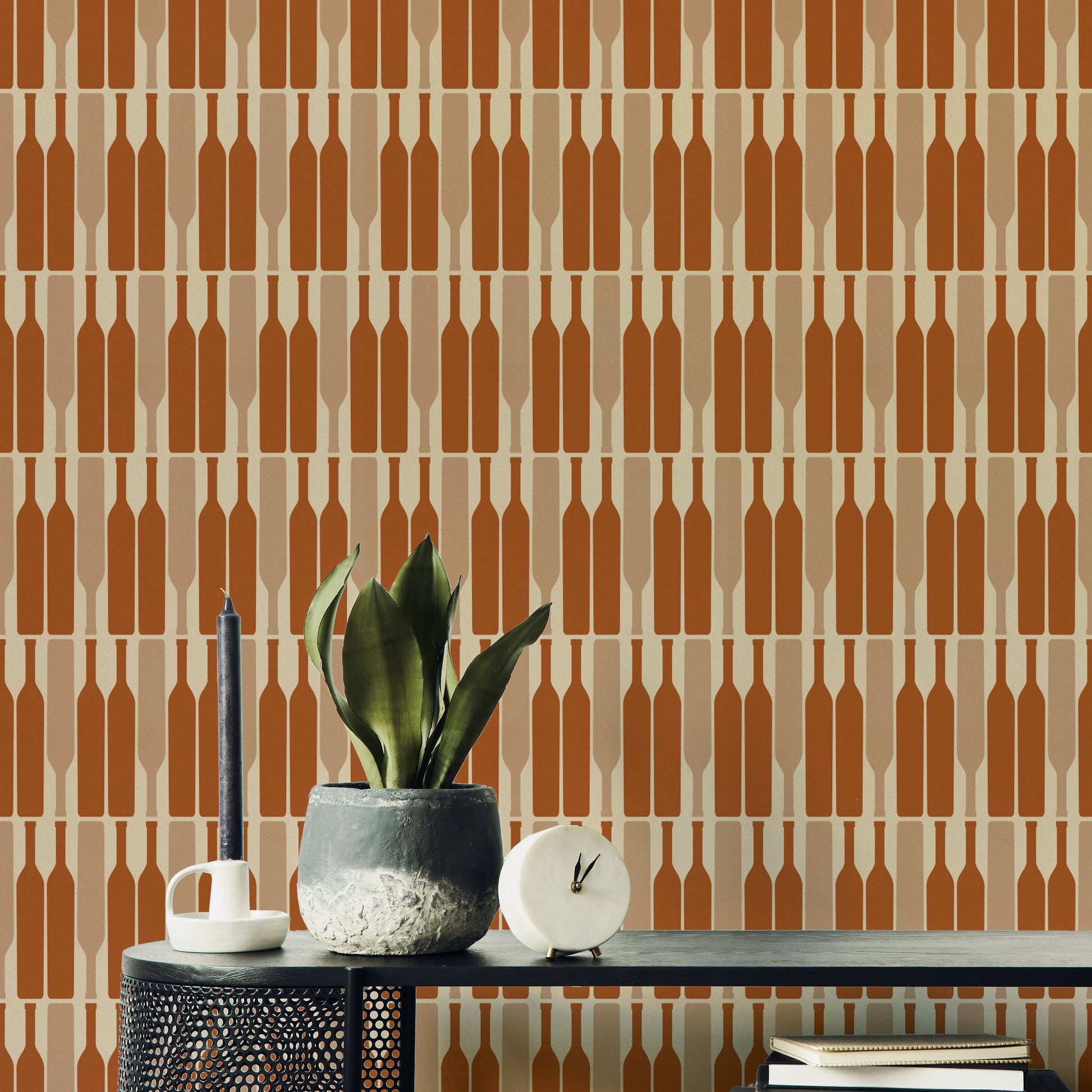 Chic geometric wall mural for a luxurious home vibe.

