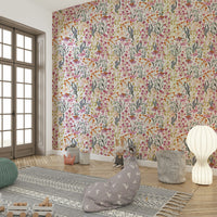 Watercolor Blossom Garden floral wall mural

