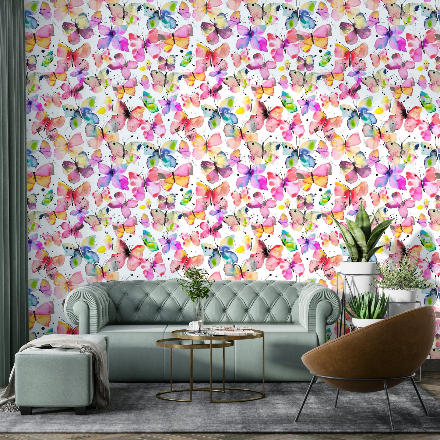 Graceful butterfly mural with gentle movement and color.

