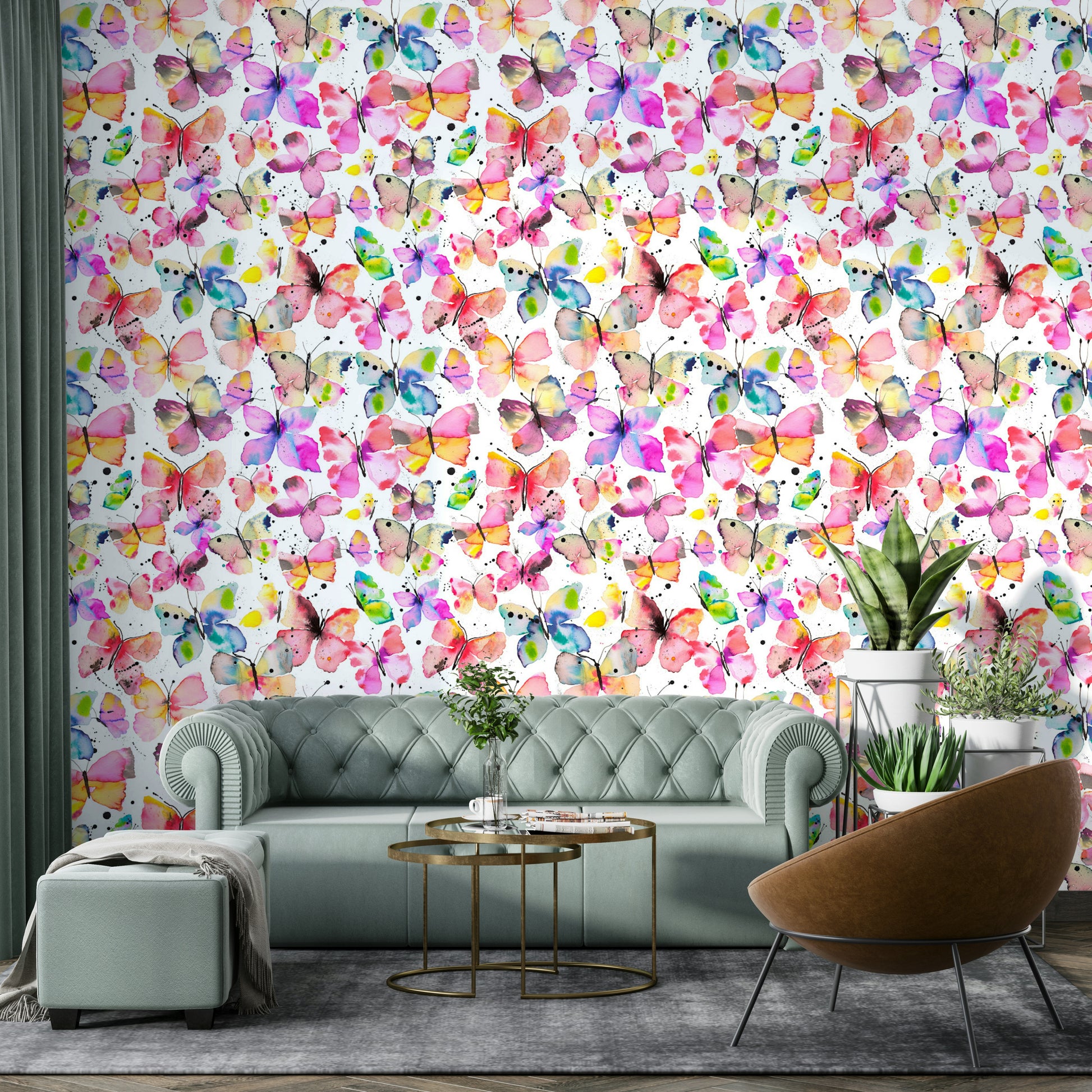 Graceful butterfly mural with gentle movement and color.

